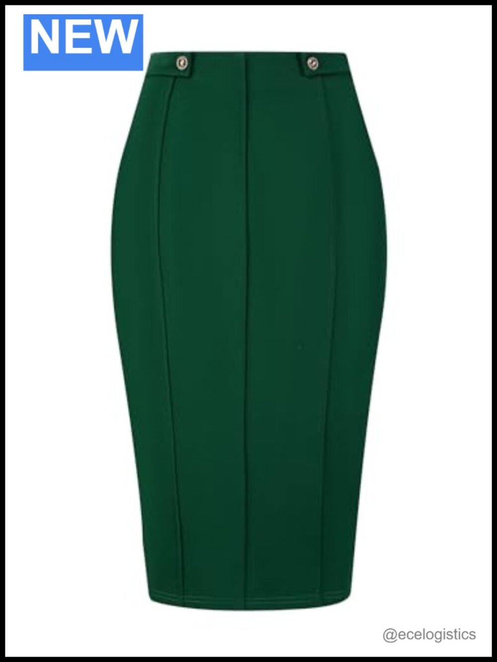 High Waist Stretch Midi Pencil Skirt Office Work Slim Fit with Zipper